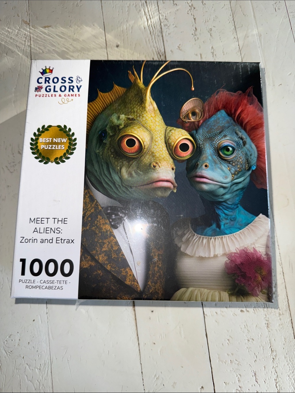 Cross & Glory 1000-piece jigsaw puzzle whimsical "Meet the Aliens” new
